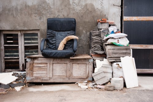 Variety of construction debris for disposal