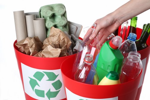 Various types of demolition waste materials