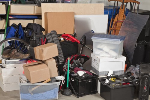 Homeowner assessing skip size options